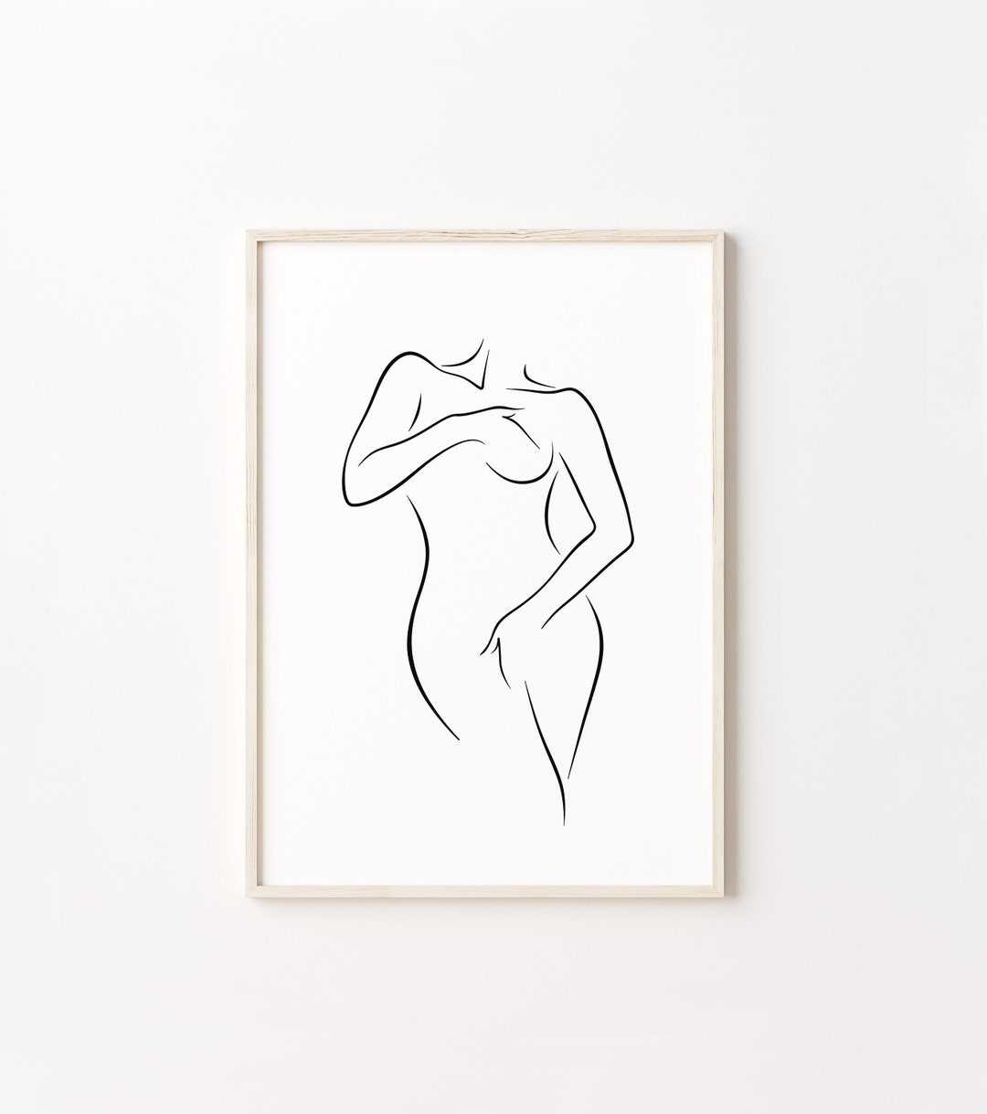 Woman Body Line Art, Female Figure Wall Art, Abstract Feminine Poster ...