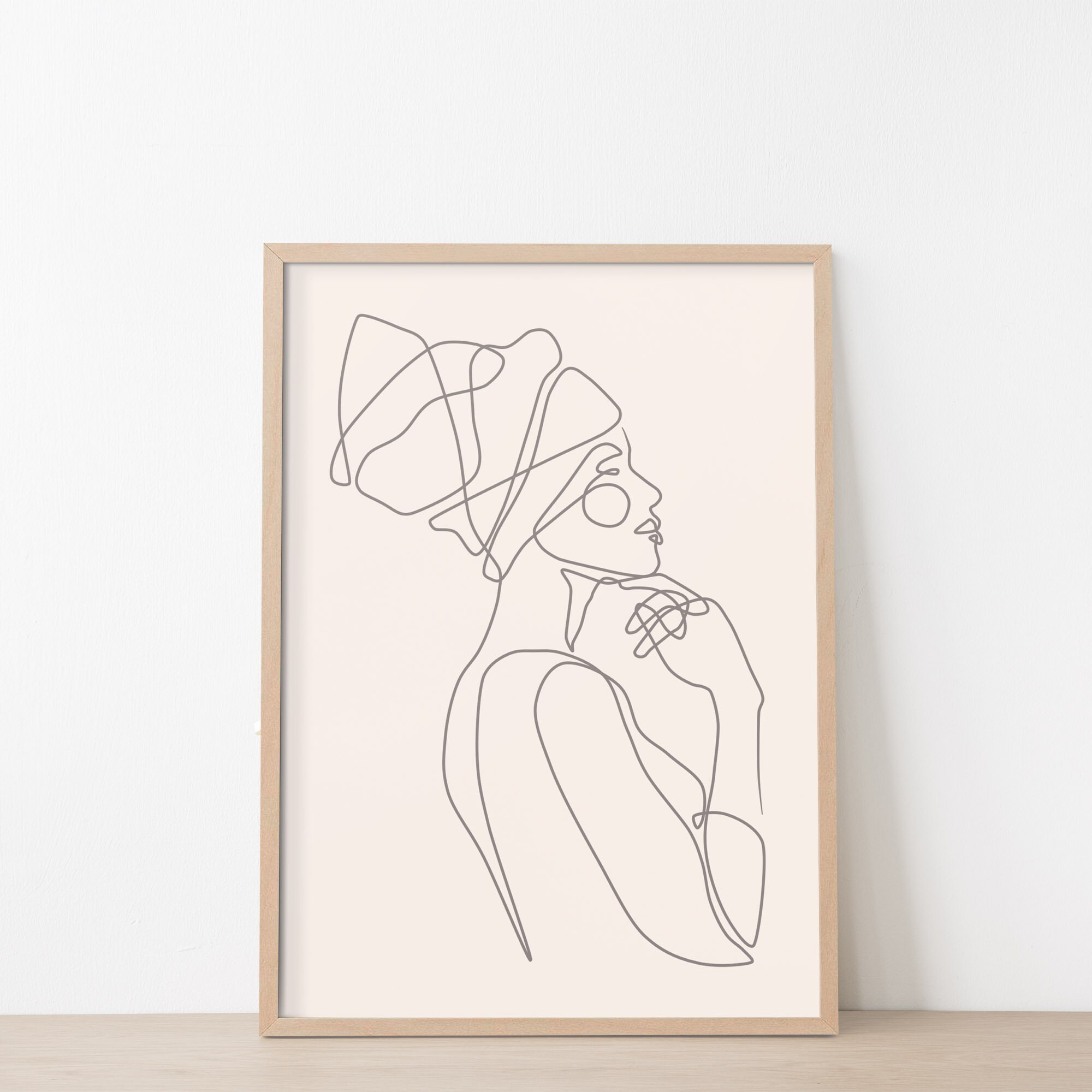 Female Abstract Art One Line Art Minimalist Woman Poster Etsy