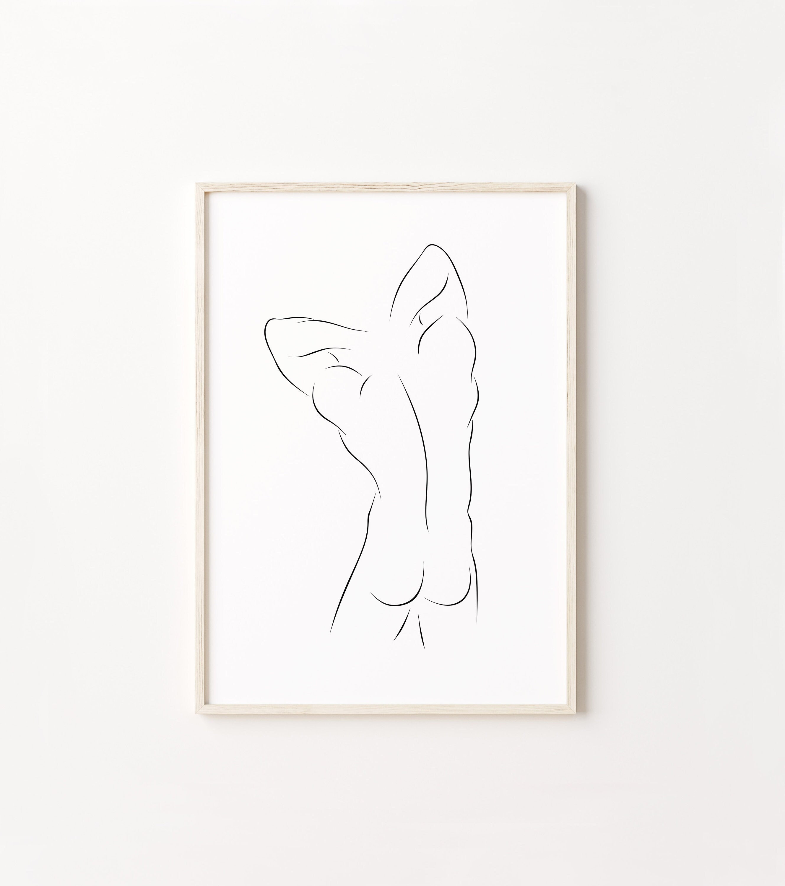Male Back Print, Abstract Man Line Art, Male Silhouette Poster, Minimalist Man Body Line Drawing, Printable Wall Art