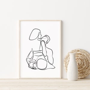 Abstract Couple One Line Drawing Minimalist Love Print - Etsy