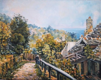 サンマルタン運河の眺め - アルフレッド・シスレーの手描きの油絵複製