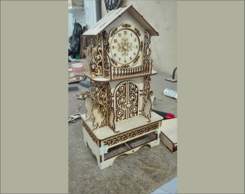 Carved wooden clock cnc filefile cnclaser cuttingcncfile Etsy