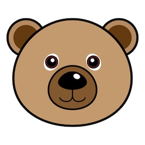 Ours SVG, ours EPS, PNG, caricature de l’ours, ours mignon, tête d’ours, ours brun, visage de l’ours, heureux ours, ours en peluche, ours bon de porter, ours souriant