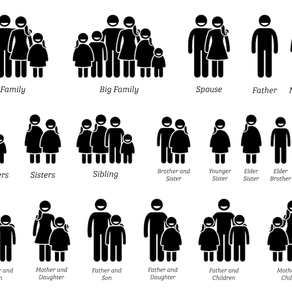 Family SVG, Family EPS, Family Vector, Family PNG, Family Silhouette, Family Set, Family Bundle, Family Cartoon, Stick Figures, Parent,
