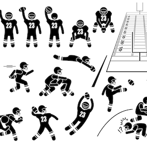 American Football Player USA Footballer Actions Poses Ready Ball Stance Athlete Outfit Helmet Football Field Download Icons PNG SVG Vector