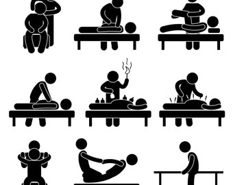 Chiropractic Physiotherapy Acupuncture Massage Rehabilitation Traditional Chinese Medicine TCM Health Medical Treatment Icon PNG SVG Vector