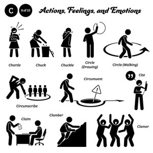 Stick Figures Hombre Personas Stickman Silueta Acción Verbos C Vector SVG PNG EPS Cliparts Clip Arts Negro Pictograma Signo Símbolo Iconos gráficos
