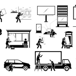 Werbeagentur Putting Display Display Anzeige Anzeigen Outdoor Marketing Ankündigung Ankündigung Förderung Png SVG EPS Vektor Download