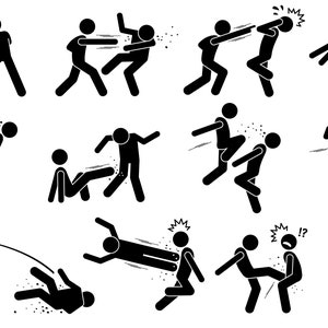 Bestrijding van SVG, Fighter EPS-, Punch Vector, aanval PNG, vechten silhouet, Versus Set, vs bundel aanval Cartoon, Kicking, Comic, Martial Arts