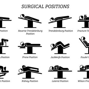 Surgery Surgical Operation Operating Room Positions Patient Chair Bed Medical Hospital Transplant Instant Download Icons PNG SVG Vector