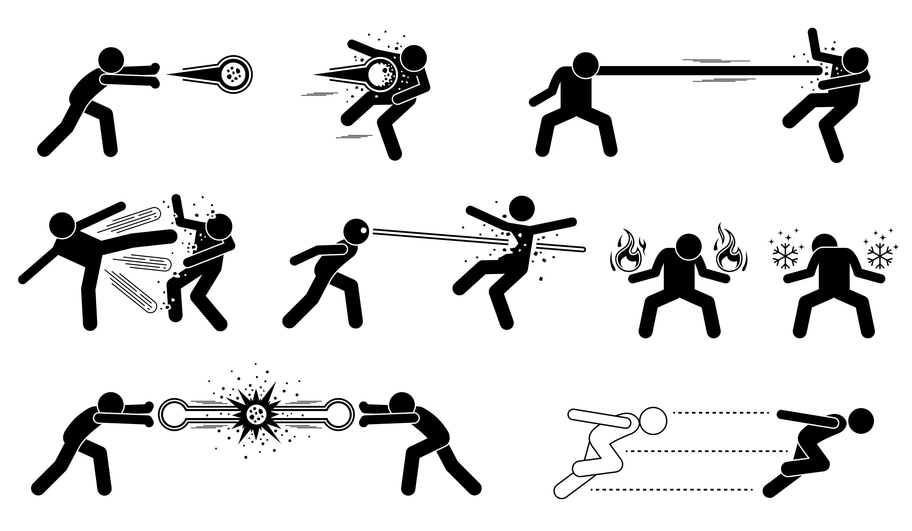 Street Fighter Stick Figures Stickman Fighting Fighter Power Hadoken  Fireball Kung Fu Kungfu Laser VS Versus Download Icons PNG SVG Vector