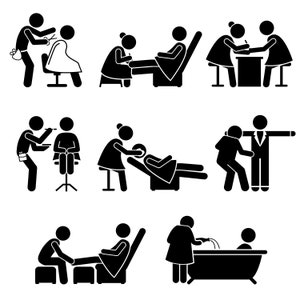 Beauty Salon Makeup Artist Spa Job Hairstylist Barber Hairdresser Pedicure Manicure Facial Care Fashion Designer Foot Massage PNG SVG Vector