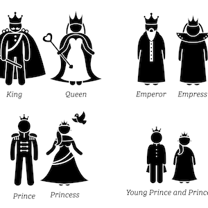 Königliche Familie Charaktere Cartoon Königin Königin Kaiser Kaiser Prinzessin Prinzessin Royal Monarchy Majestät Herunterladen Icons PNG SVG Vektor