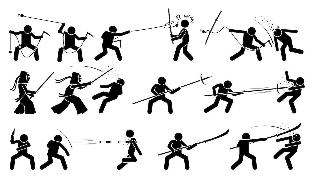 Traditional Japanese Martial Arts Melee Fighting Weapons VS Versus