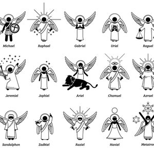 God Archangels Angels Cherub Cherubim Saint Christian Heaven Wings Messenger  Guardian Protector Spirit Blessing Mythical SVG PNG EPS Vector