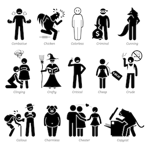 Alphabet C Negative Personality Personalities Attitude Behavior Character Traits Stick Figure Stickman Man Person Download PNG SVG Vector