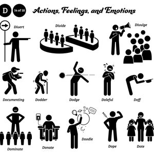 Stick Figures Man Mensen Stickman Silhouet Actie Werkwoorden D Vector SVG PNG EPS Cliparts Clip Arts Zwart Pictogram Teken Symbool Grafische Pictogrammen