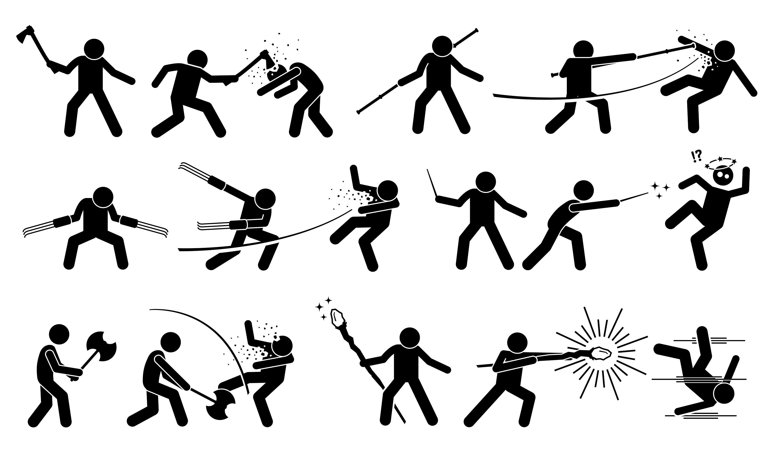 Animated Stick Figures Fighting