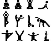Yoga Meditation Meditate Exercise Stretching Focus Healthy Lifestyle Concentration Serenity Fitness Workout Icon Pictogram PNG SVG Vector