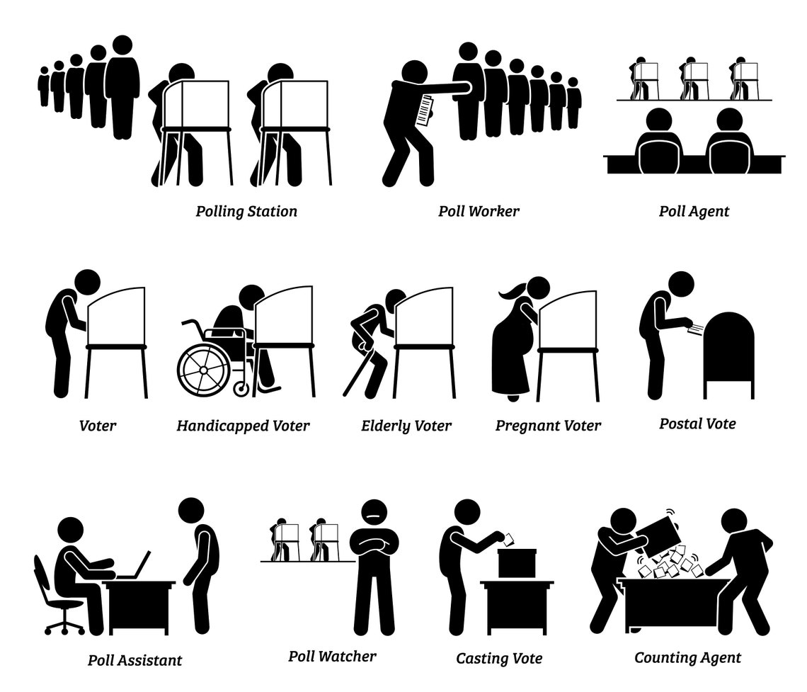 Voter Voting Vote Polling Station Presidential Election People Casting ...