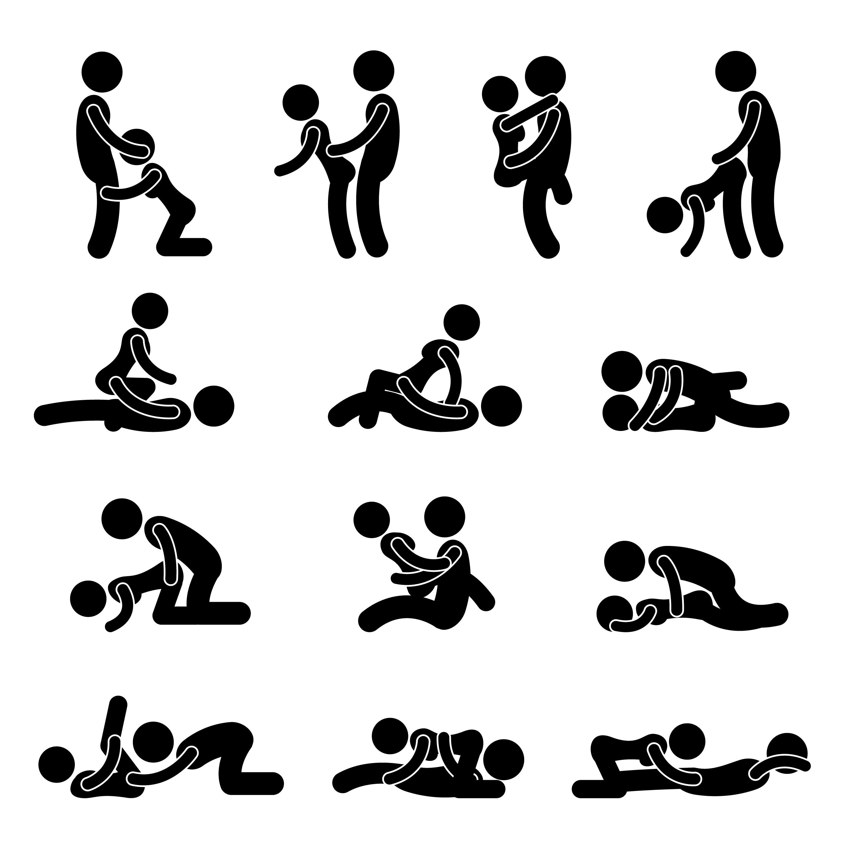 Sex Making Love Sexual Position Icon Sign Symbol. 