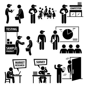 Business Market Survey Analysis Analyst Research Audit Check Review Test Study Trial Customers Census Report Download Icons PNG SVG Vector