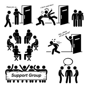 Support Group Meeting Counselling Counsel Advice Help Rehabilitation People Peers Together Member Meeting Download Sign Icons PNG SVG Vector