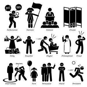 Alphabet P Neutral Personality Personalities Attitude Behavior Character Traits Stick Figure Stickman Man Person Download PNG SVG Vector