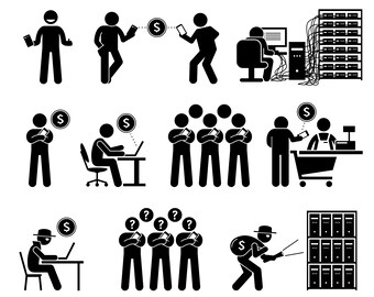 Kryptowährung Digitale Kryptowährung Digital Buy Transfer Pay Money Mining Hacker Hack Computer Server Download Icons PNG SVG Vector