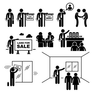 Property Agent Real Estate Client Customer Viewing Show Unit Apartment House For Sale Rent Landlord Tenant Download Icons PNG SVG Vector