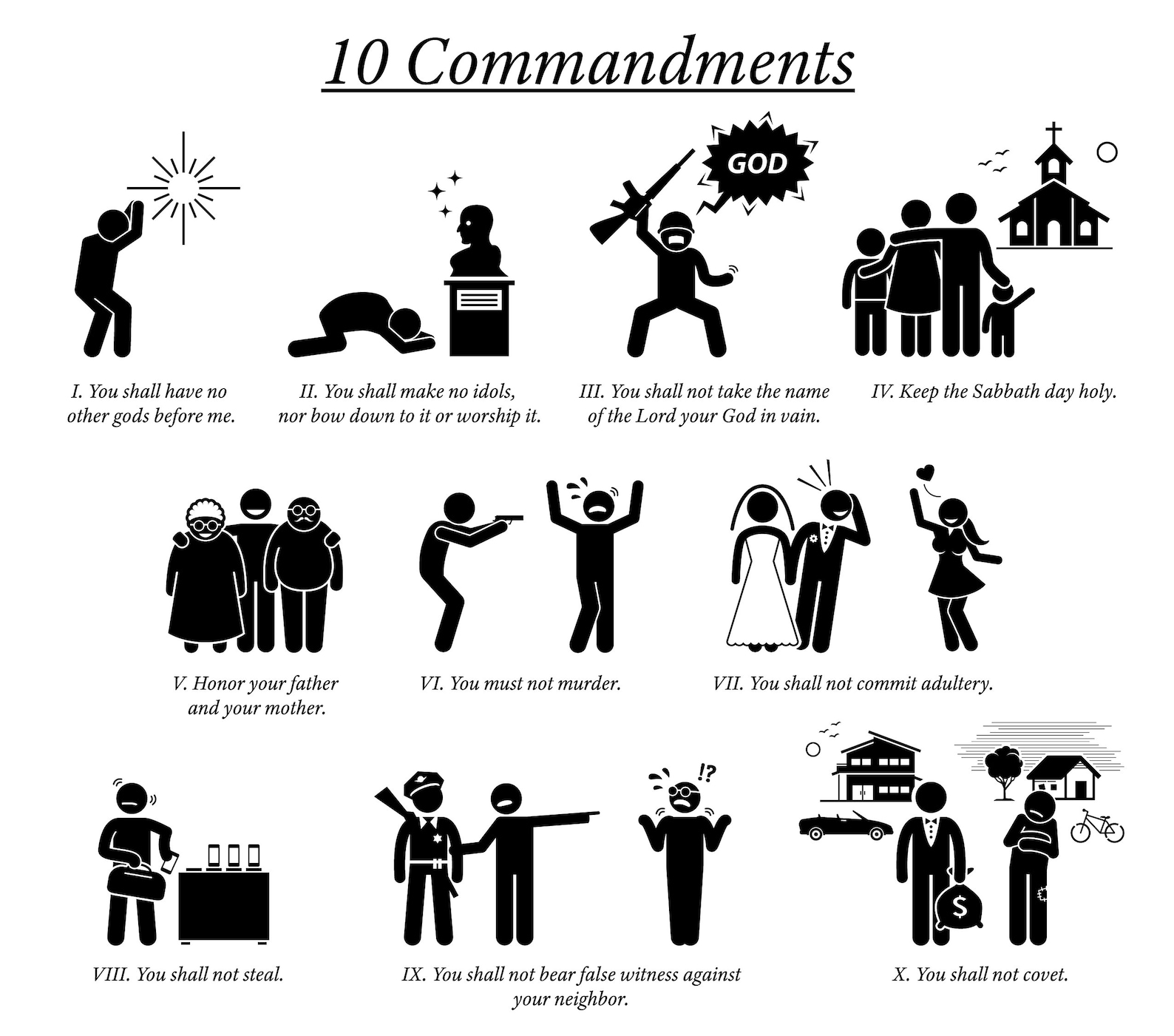 The 10 Commandment Teaching Beliefs Moral Value Christian Christianity ...