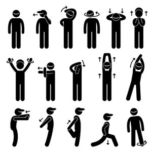 Body Stretching Oefening poses Houdingen Fit Fitness Warm Up Getting Ready Gym Workout Athlete Stick Figuur Download Iconen PNG SVG Vector