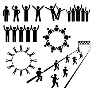People Community Welfare Circle Network Freedom Happy Holding Hands United Unity Union Unified Group Cooperative Download PNG SVG Vector