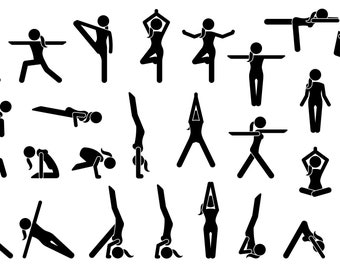 Yoga SVG, Yoga EPS, Yoga Vector, Yoga PNG, Yoga Silhouette, Yoga Set, Yoga Bundle, Yoga Cartoon, Stick Figures, Yoga Postures, Yoga Poses