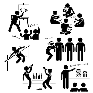 Party Recreational Giochi Vincere Perdere Poker Card Gioco Gioco d'azzardo Limbo Touch Guess Bere Divertenti Attività Scarica Icone Segno PNG SVG Vector
