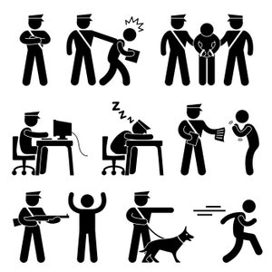 Security Guard Police Officer Policeman Cop Nab Arrest Catch Summon Ticket Crime Criminal Thief Fugitive Felon Lawbreaker PNG SVG Vector