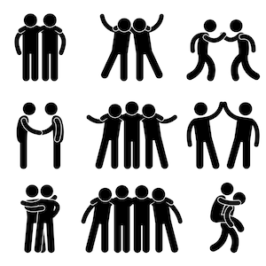 Best Friend Friendship Relationship Teammate Teamwork Team Buddy Friends People Ally Partner Partnership Pal Together Society PNG SVG Vector