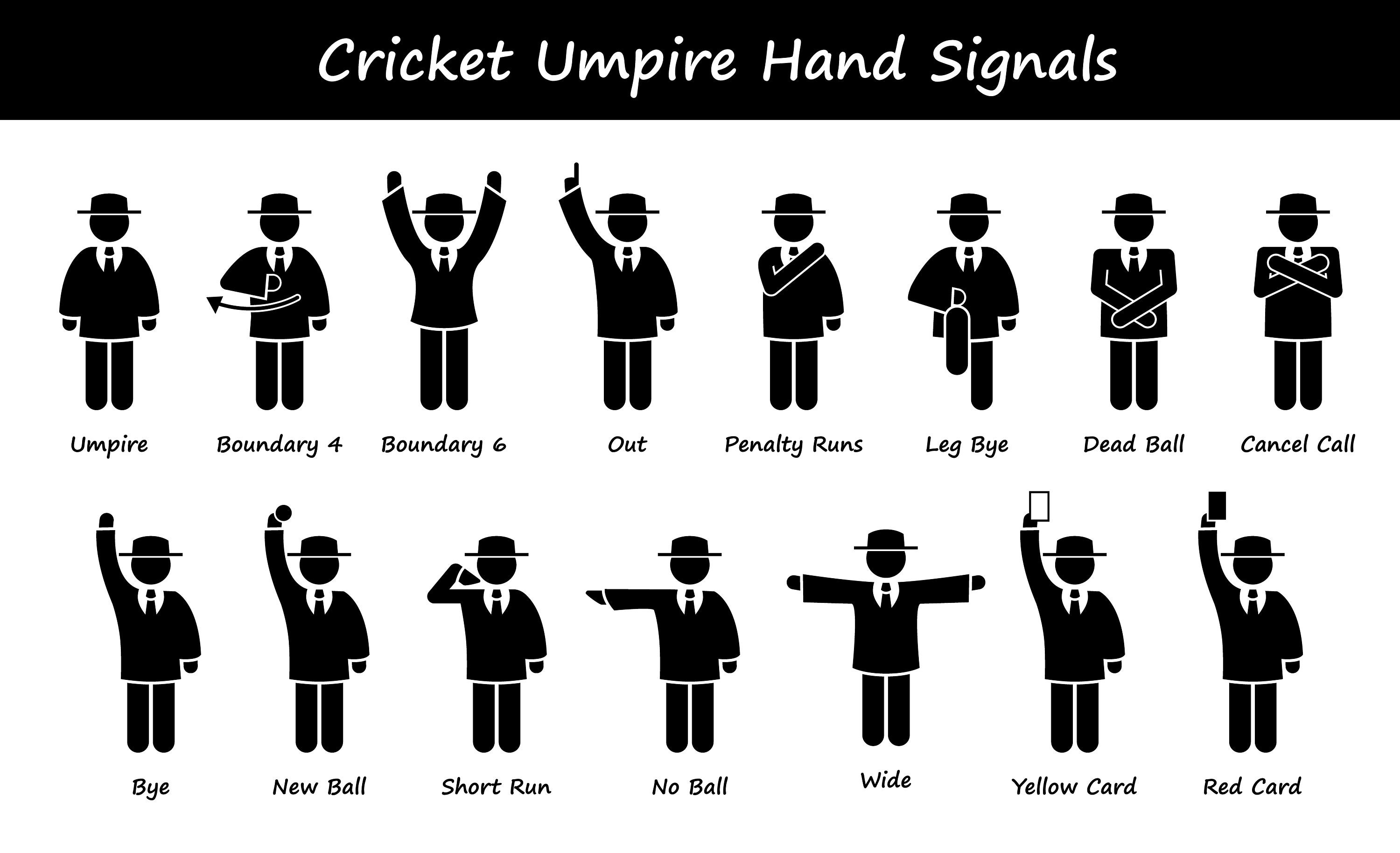 Cricket Umpire Referee Judge Ref Uniform Outfit Official Hand Signals
