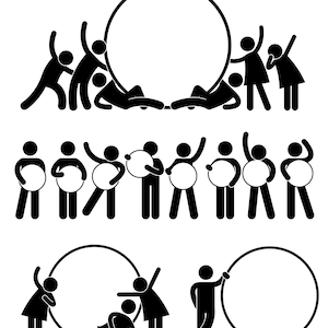 People Community Marketing Group Business Friend Friends Harmony Holding Round Empty Blank Banner Circle Poster Download Icon PNG SVG Vector