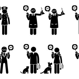 Professional Jobs Mobile Smartphone Cell Cellphone Smart Phone App Application Program Software Doctor Nurse Businessman Icon PNG SVG Vector