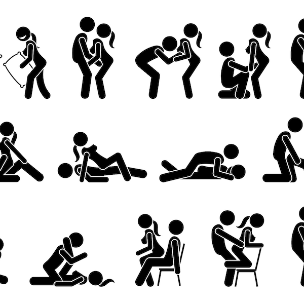 Sexo SVG, Posiciones sexuales EPS, Vector de juego previo, Posiciones de mierda PNG, Silueta sexual, Conjunto Kama Sutra, Paquete Kamasutra, Dibujos Animados Fetiche, Orgasmo