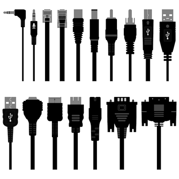 Cable SVG, Cable Vector, Electrical PNG, Silhouette, Electronic, Plug, Port, Wire, Socket, hdmi, usb, Connection, Head, Digital, Computer