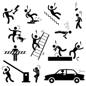 Mise en garde Précaution Sécurité Danger Risque D’électricité Choc Électrocution Slippery Floor Accident Accident Accident Icônes PNG SVG Vector