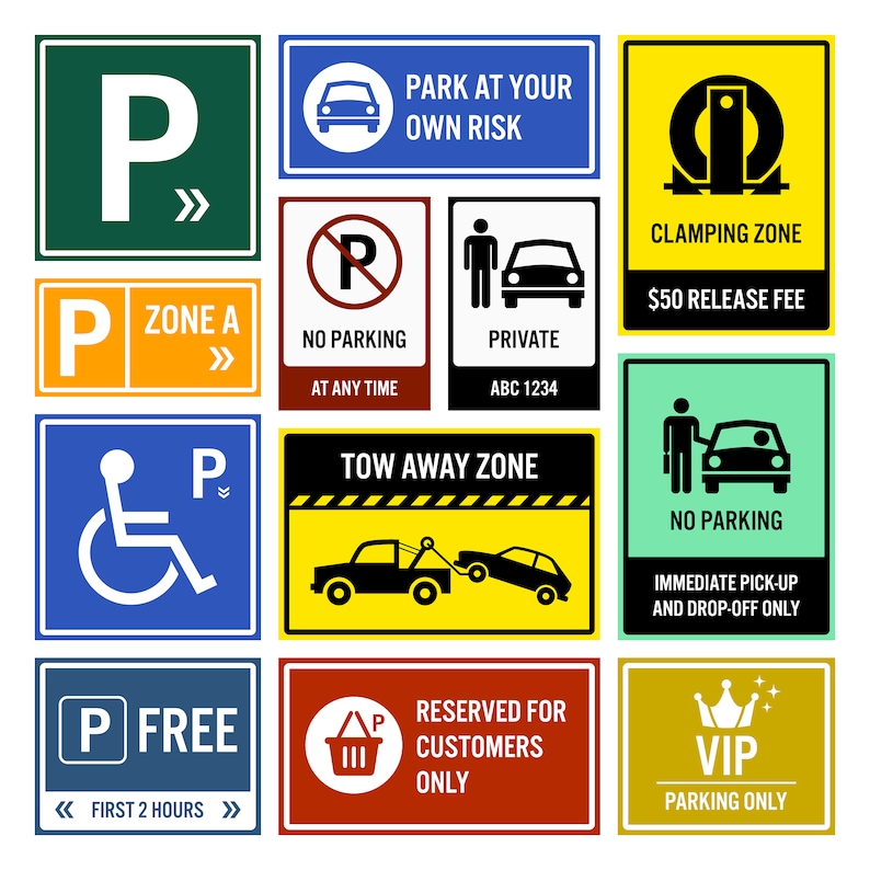 Car Park, Parking, Clamping Zone, Handicapped, Wheelchair, Disabled, No Parking, Tow Away, SVG