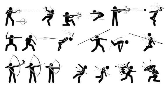 Stick Figure Stickman Cartoon Character Fight Fighting Weapon 