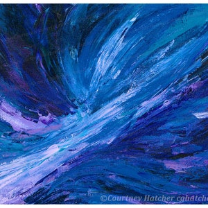 Abstract Water Art Print, Blue Wall Art, Contemporary Landscape Art, Giclee Art, Whimsical Decor, Abstract Space Wall Art, Courtney Hatcher