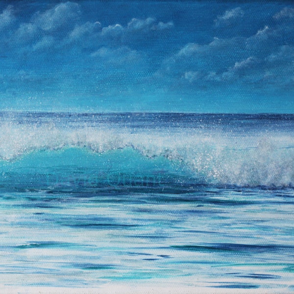 Peinture vague David Quant peintre | sea painting wave Acrylic