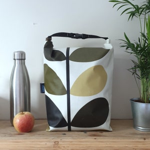 Waterproof lunch bag, large roll top food carrier, dry bag style sandwich bag, picnic bag, zero waste, reusable