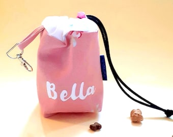Personalized Dog Treat Pouch: Cotton Clip-On Snack Bag