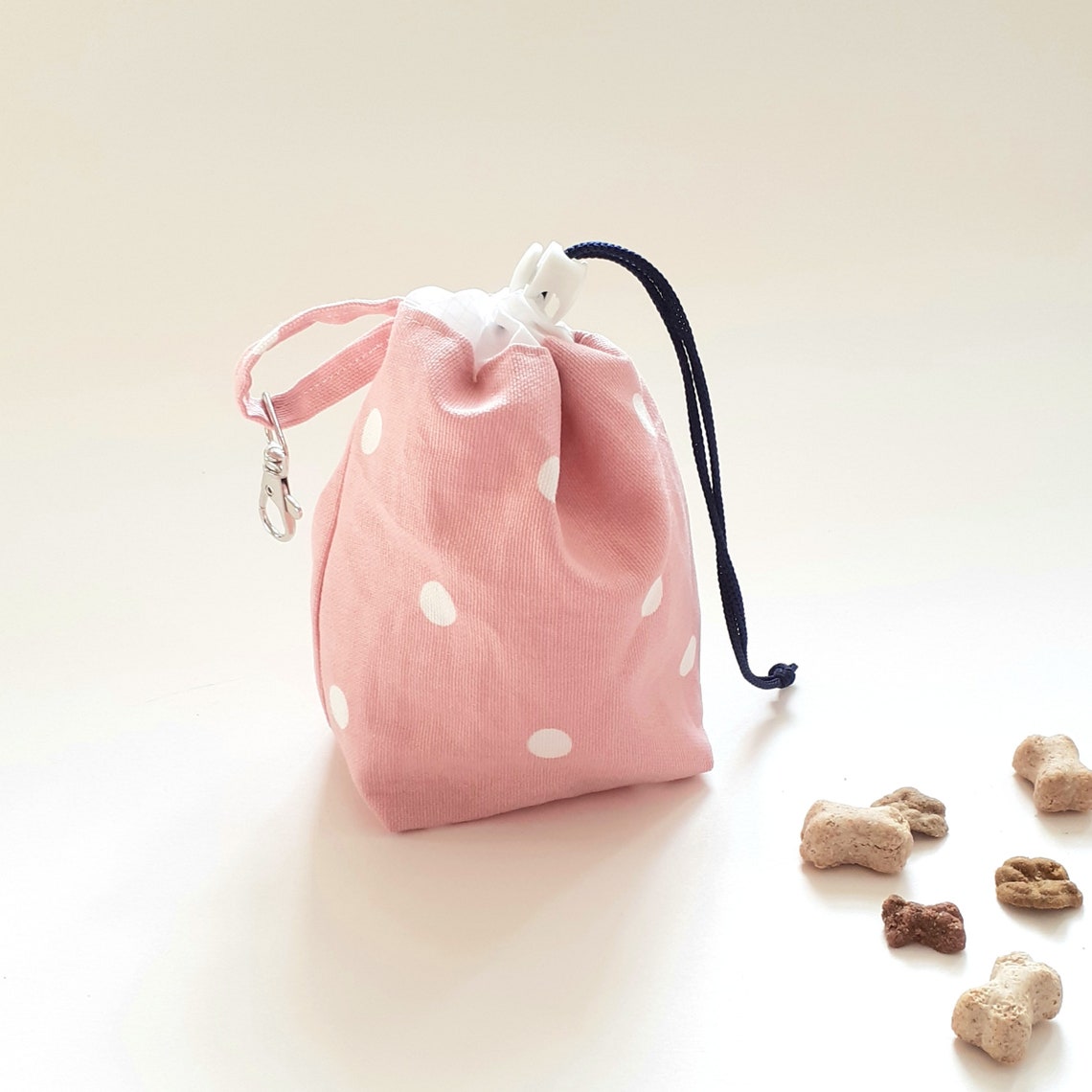 Pink dog treat bag pet treat pouch clip on dog training Etsy
